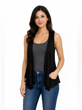 decree black cardigan boho ribbed y2k vest
